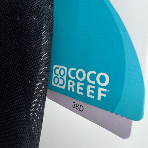 Coco Reef Bra Sized Swimwear Tankini Top Adjustable Straps Black Size 38D NWT - Picture 5 of 8